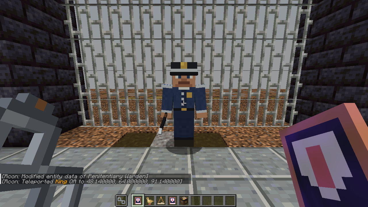 Historical J2 Penitentiary Warden standing at a prison gate.